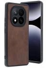 Mey İthalat®   Redmi Note 14 Pro 5G Kılıf Aras Deri Kapak - Taba