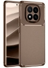 Mey İthalat®   Redmi Note 14 Pro 5G Kılıf Auto Focus Karbon Kapak - Kahverengi