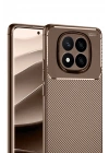Mey İthalat®   Redmi Note 14 Pro 5G Kılıf Auto Focus Karbon Kapak - Kahverengi