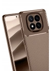 Mey İthalat®   Redmi Note 14 Pro 5G Kılıf Auto Focus Karbon Kapak - Kahverengi