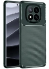 Mey İthalat®   Redmi Note 14 Pro 5G Kılıf Auto Focus Karbon Kapak - Koyu Yeşil