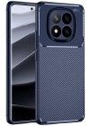 Mey İthalat®   Redmi Note 14 Pro 5G Kılıf Auto Focus Karbon Kapak - Lacivert