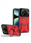 Mey İthalat®   Redmi Note 14 Pro 5G Kılıf Joy Lens Standlı Kapak - Kırmızı