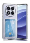 Mey İthalat®   Redmi Note 14 Pro 5G Kılıf Kart Şeffaf Silikon - Şeffaf