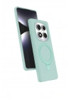 Mey İthalat®   Redmi Note 14 Pro 5G Regal Magsafe Standlı Kapak - Su Yeşili