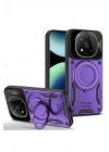 Mey İthalat®   Redmi Note 14 Pro Plus Kılıf Joy Lens Standlı Kapak - Mor