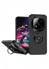 Mey İthalat®   Redmi Note 14 Pro Plus Kılıf Montreal Yüzüklü Silikon Kapak - Siyah
