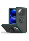 Mey İthalat®   Redmi Note 14 Pro Plus Kılıf Montreal Yüzüklü Silikon Kapak - Yeşil