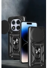 Mey İthalat®   Redmi Note 14 Pro Plus Kılıf Pars Lens Yüzüklü Silikon - Lacivert