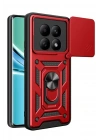 Mey İthalat®   Redmi Note 15 4G Pars Lens Yüzüklü Silikon - Kırmızı