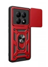 Mey İthalat®   Redmi Note 15 4G Pars Lens Yüzüklü Silikon - Kırmızı