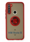 Mey İthalat®   Redmi Note 8 Kılıf Montreal Yüzüklü Silikon Kapak - Kırmızı