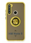 Mey İthalat®   Redmi Note 8 Kılıf Montreal Yüzüklü Silikon Kapak - Sarı