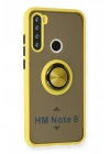 Mey İthalat®   Redmi Note 8 Kılıf Montreal Yüzüklü Silikon Kapak - Sarı