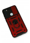 Mey İthalat®   Redmi Note 8 Kılıf Pars Lens Yüzüklü Silikon - Kırmızı