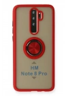 Mey İthalat®   Redmi Note 8 Pro Kılıf Montreal Yüzüklü Silikon Kapak - Kırmızı