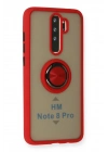 Mey İthalat®   Redmi Note 8 Pro Kılıf Montreal Yüzüklü Silikon Kapak - Kırmızı