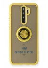 Mey İthalat®   Redmi Note 8 Pro Kılıf Montreal Yüzüklü Silikon Kapak - Sarı
