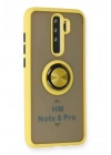 Mey İthalat®   Redmi Note 8 Pro Kılıf Montreal Yüzüklü Silikon Kapak - Sarı