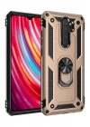 Mey İthalat®   Redmi Note 8 Pro Kılıf Sofya Yüzüklü Silikon Kapak - Gold