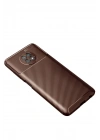 Mey İthalat®   Redmi Note 9 5G Kılıf Auto Focus Karbon Kapak - Kahverengi