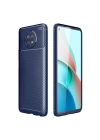 Mey İthalat®   Redmi Note 9 5G Kılıf Auto Focus Karbon Kapak - Lacivert