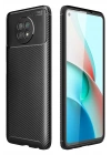 Mey İthalat®   Redmi Note 9 5G Kılıf Auto Focus Karbon Kapak - Siyah