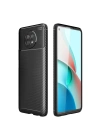 Mey İthalat®   Redmi Note 9 5G Kılıf Auto Focus Karbon Kapak - Siyah