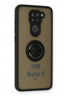 Mey İthalat®   Redmi Note 9 Kılıf Montreal Yüzüklü Silikon Kapak - Siyah
