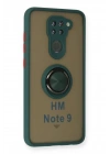 Mey İthalat®   Redmi Note 9 Kılıf Montreal Yüzüklü Silikon Kapak - Yeşil