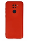 Mey İthalat®   Redmi Note 9 Kılıf Nano içi Kadife Silikon - Kırmızı