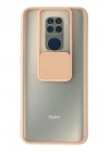 Mey İthalat®   Redmi Note 9 Kılıf Palm Buzlu Kamera Sürgülü Silikon - Pembe