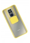 Mey İthalat®   Redmi Note 9 Kılıf Palm Buzlu Kamera Sürgülü Silikon - Sarı