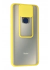 Mey İthalat®   Redmi Note 9 Kılıf Palm Buzlu Kamera Sürgülü Silikon - Sarı