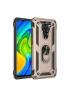 Mey İthalat®   Redmi Note 9 Kılıf Sofya Yüzüklü Silikon Kapak - Gold