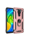 Mey İthalat®   Redmi Note 9 Kılıf Sofya Yüzüklü Silikon Kapak - Rose