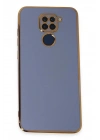 Mey İthalat®   Redmi Note 9 Kılıf Volet Silikon - Mavi