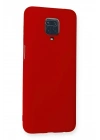 Mey İthalat®   Redmi Note 9 Pro Kılıf Nano içi Kadife Silikon - Kırmızı
