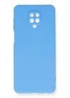 Mey İthalat®   Redmi Note 9 Pro Kılıf Nano içi Kadife Silikon - Mavi