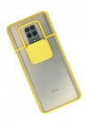 Mey İthalat®   Redmi Note 9 Pro Kılıf Palm Buzlu Kamera Sürgülü Silikon - Sarı