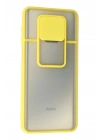 Mey İthalat®   Redmi Note 9 Pro Kılıf Palm Buzlu Kamera Sürgülü Silikon - Sarı