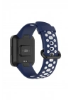 Mey İthalat®   Redmi Watch 2 Spor Delikli Kordon - Lacivert-Beyaz