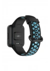 Mey İthalat®   Redmi Watch 2 Spor Delikli Kordon - Siyah-Mavi