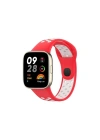 Mey İthalat®   Redmi Watch 3 Spor Delikli Kordon - Kırmızı-Beyaz