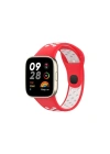 Mey İthalat®   Redmi Watch 3 Spor Delikli Kordon - Kırmızı-Beyaz