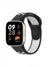Mey İthalat®   Redmi Watch 3 Spor Delikli Kordon - Siyah-Beyaz