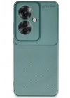 Mey İthalat®   Reno 11F Kılıf Auto Focus Karbon Kapak - Koyu Yeşil