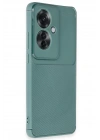 Mey İthalat®   Reno 11F Kılıf Auto Focus Karbon Kapak - Koyu Yeşil