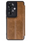 Mey İthalat®   Reno 11F Kılıf Flip Cover - Taba