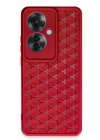 Mey İthalat®   Reno 11F Kılıf Petek Silikon Kapak - Kırmızı